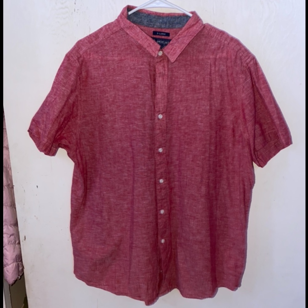 Size XL red button down shirt
